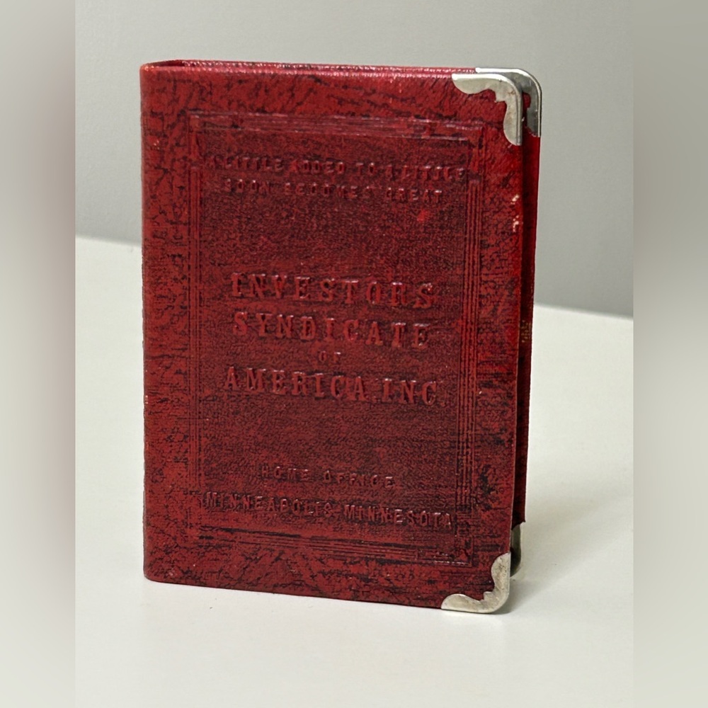 1920s Vintage Zell INVESTORS SYNDICATE Of AMERICA Inc Minneapolis Book Coin Bank